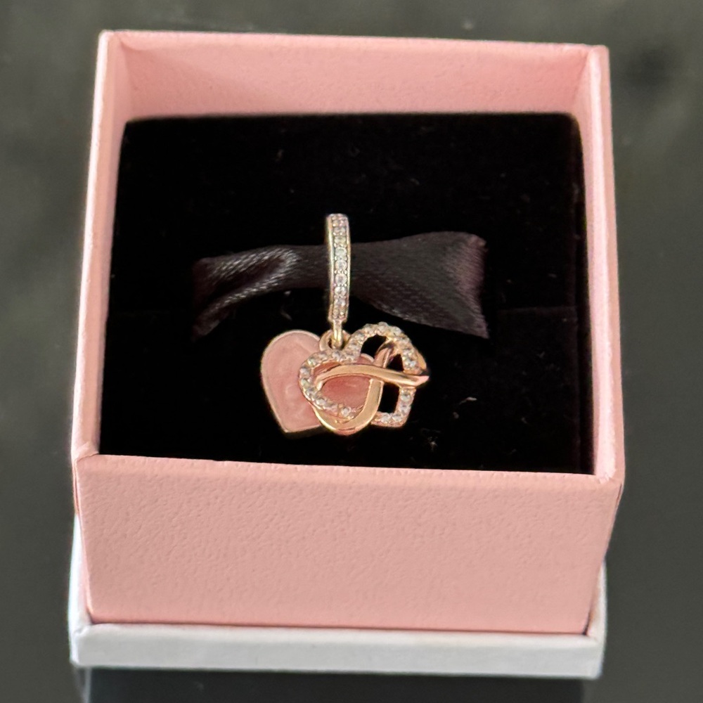 PANDORA New Sparkling Infinity Heart Dangle Charm